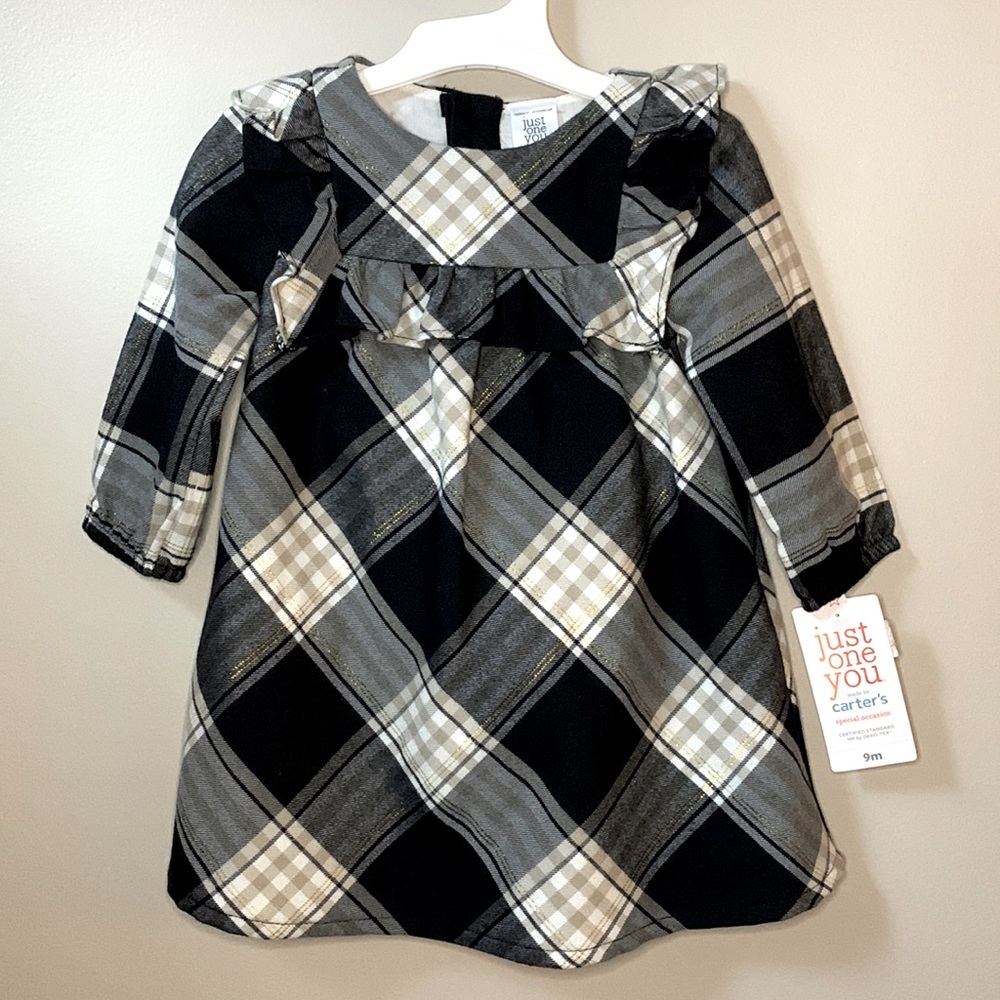 Just One You | Carters Plaid dress with diaper cover - 9month